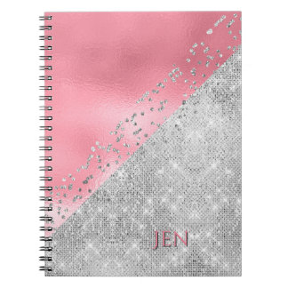 Glam Pink and Silver Notebook