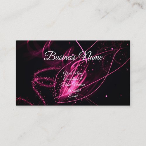 Glam Pink  Black Calligraphy Consultant Modern Business Card
