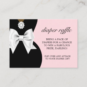 Glam Pink Black Ethnic Baby Shower Diaper Raffle Enclosure Card