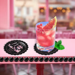 Glam Pink Black Fashion 21st Birthday Party Paper Coaster<br><div class="desc">Glamorous French couture-inspired,  pink and black "21" 21st birthday design featuring a hat box cake,  pink stilettos and a makeup bag among various unopened birthday presents and luscious cupcakes.  Perfect for celebrating birthday occasions.  Age is created in an uneditable faux pink glitter font.</div>