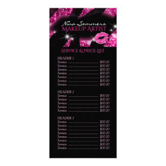 Glam Pink Black Glitter Price List Service Menu