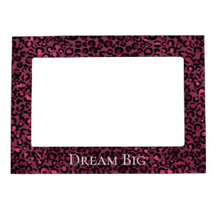 Glam Pink Black Leopard Print Magnetic Frame