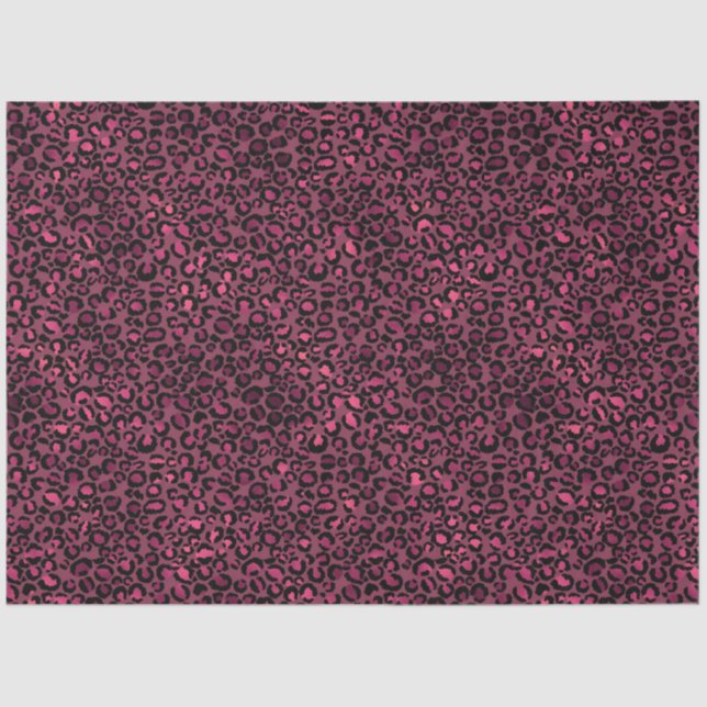 Glam Pink Black Leopard Print Tissue Paper (Front)