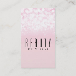 Glam Pink Chic Bokeh Glamour Lights Modern Business Card