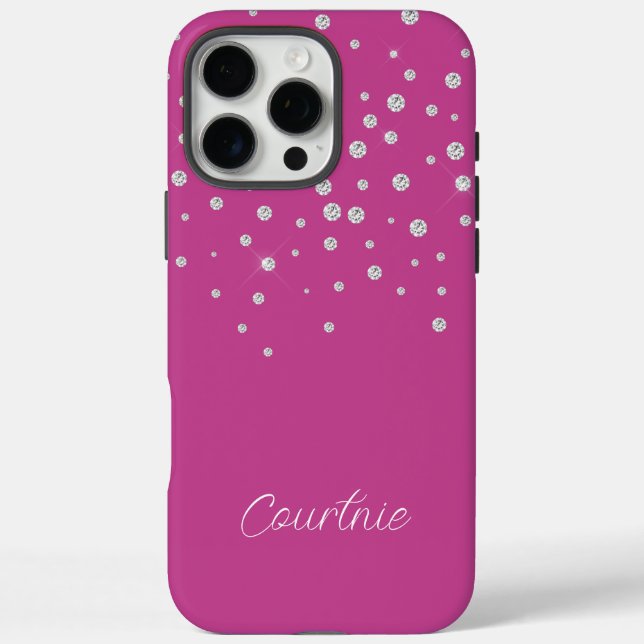 Glam Pink Diamond Jewels Case-Mate iPhone Case (Back)