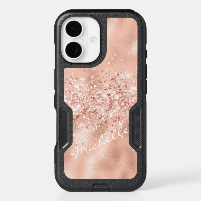 Glam Pink Foil Confetti OtterBox iPhone Case (Back)