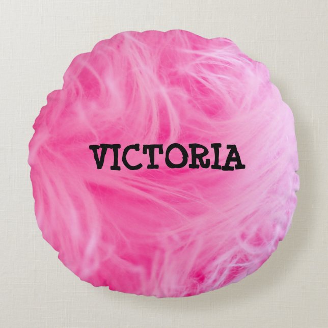 Glam Pink Girly Design  Round Pillow (Front)