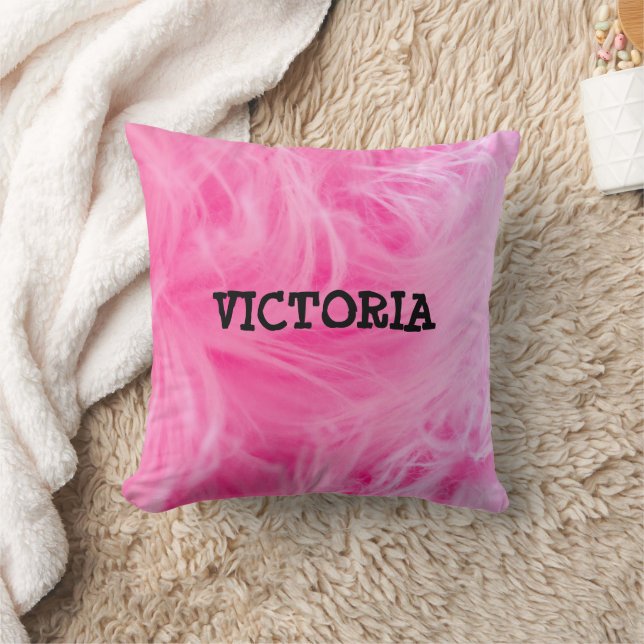 Glam Pink Girly Design  Throw Pillow (Blanket)