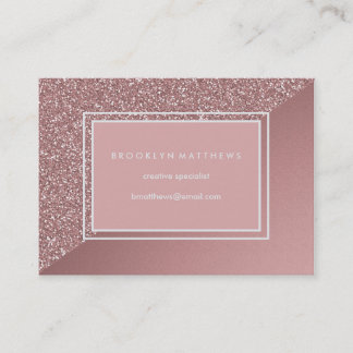 Glam Pink Glitter and Metallic Look Business Card