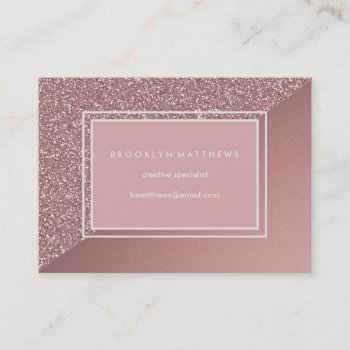 Glam Pink Glitter And Metallic Look Business Card by GiftTrends at Zazzle
