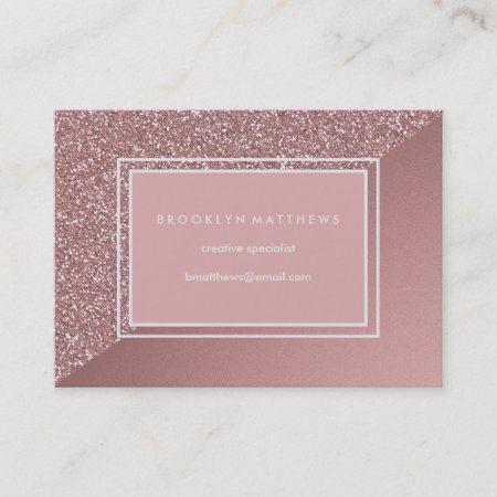 Glam Pink Glitter And Metallic Look Business Card