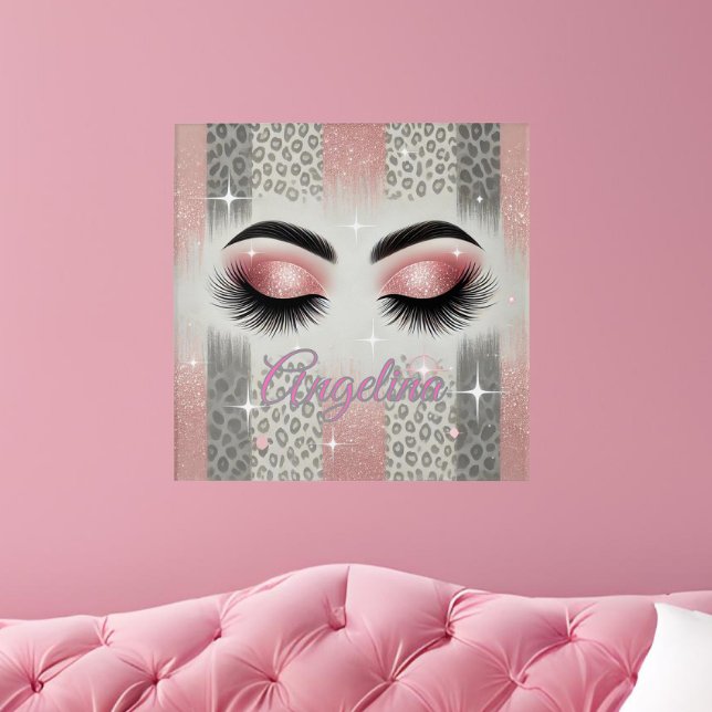 Glam Pink Glitter Eyelashes  Acrylic Print (Creator Uploaded)
