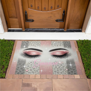 Glam  Pink Glitter Eyelashes  Doormat
