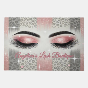 Glam Pink Glitter Eyelashes Doormat