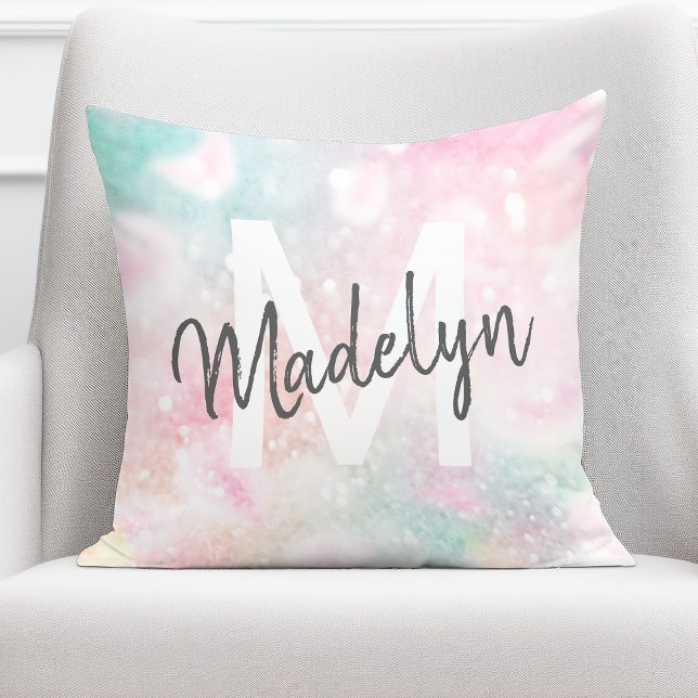 Glam Pink Glitter Girly Pattern Throw Pillow (Creator Uploaded)