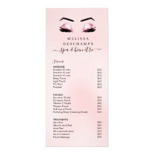 Glam Pink Glitter Lashes Salon Services Menu