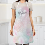 Glam Pink Glitter Pastel Girly Pattern Apron<br><div class="desc">Easily personalize this pretty pink bokeh glitter pattern with your custom name and/or monogram.</div>