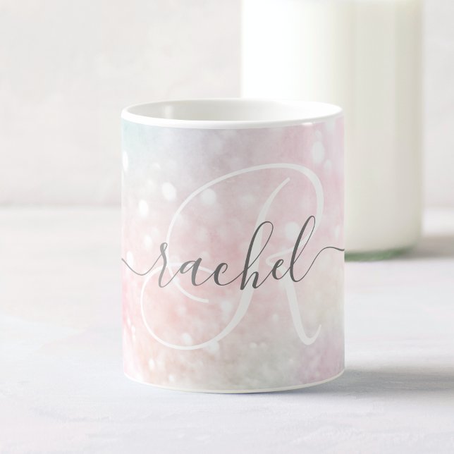 Glam Pink Glitter Pastel Girly Pattern Coffee Mug (Creator Uploaded)