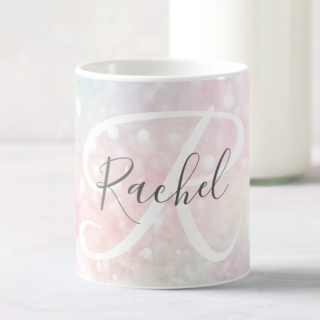 Glam Pink Glitter Pastel Girly Pattern Coffee Mug (Creator Uploaded)