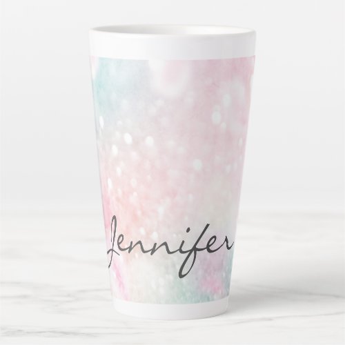 Glam Pink Glitter Pastel Girly Pattern Latte Mug