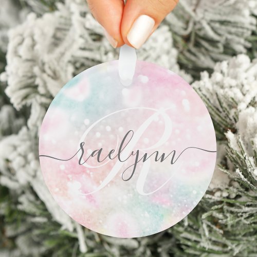 Glam Pink Glitter Pastel Girly Pattern Ornament