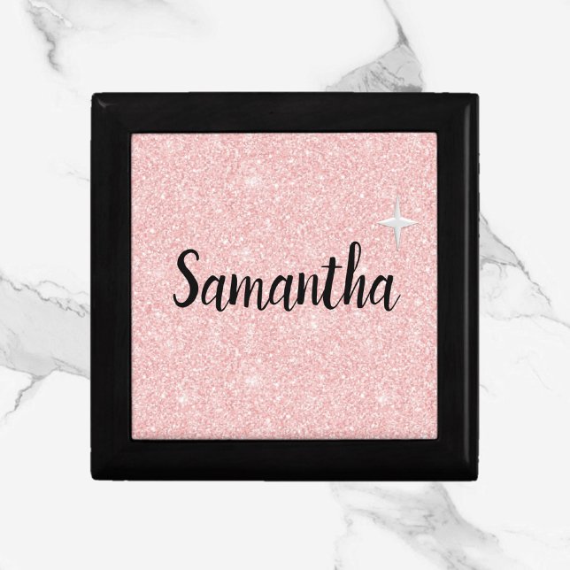 Glam Pink Glitter Silver Star Gift Box (Creator Uploaded)