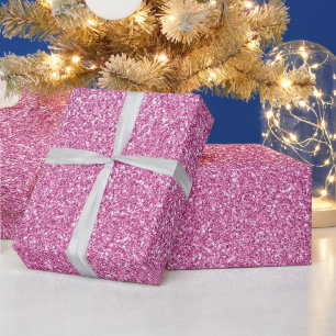 Glam Pink Glitter Wrapping Paper