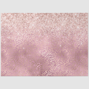 Glam Pink Glitzy Glitter Leopard Print Tissue Paper