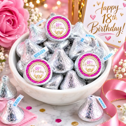 Glam Pink Gold Jeweled Strata 18th Birthday Hershey®'s Kisses®