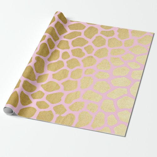 Glam Pink Gold Safari Giraffa Skin Vip Wrapping Paper