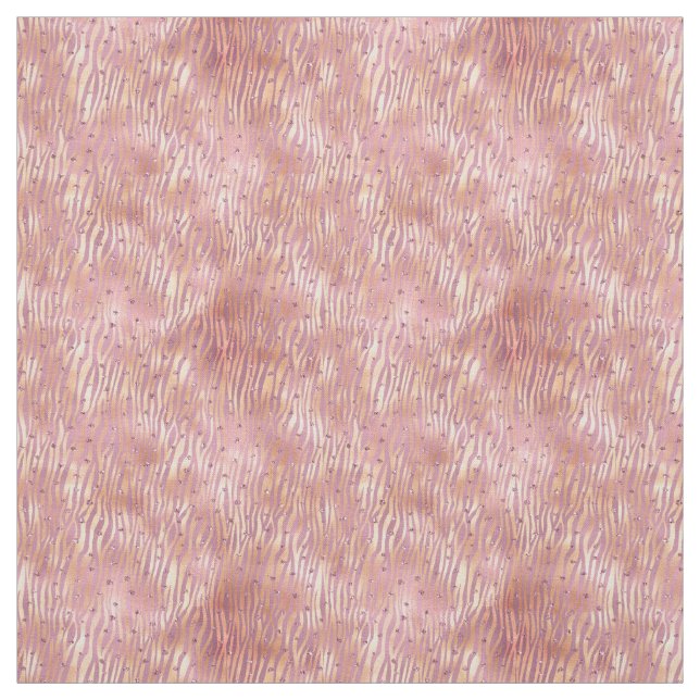 Glam Pink Gold Zebra Print Fabric (Swatch)