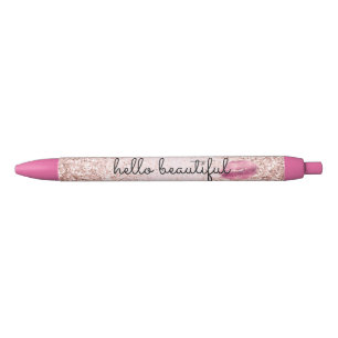 Glam Pink Kiss Lips Blush Glitter Pen