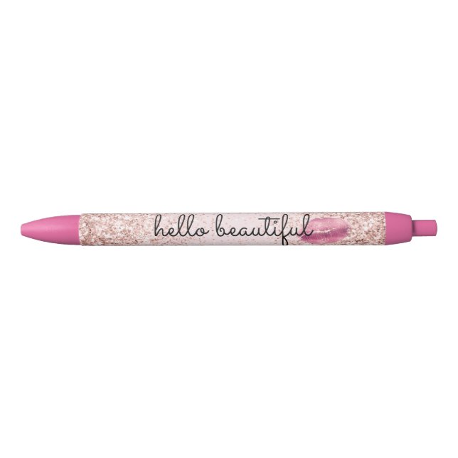 Glam Pink Kiss Lips Blush Glitter           Pen (Front)