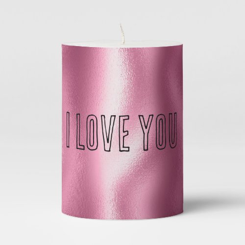 Glam Pink Love Pillar Candle