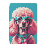 Glam Pink Poodle In Teal Sunglasses &amp; Heart Callor iPad Mini Cover