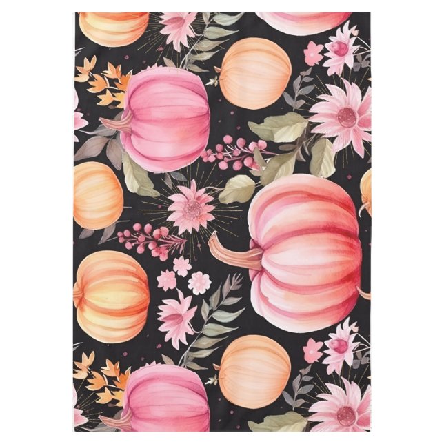 Glam Pink Pumpkin Tablecloth (Front)