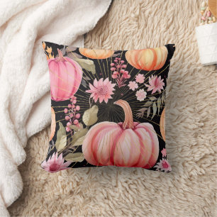 Glam Pink Pumpkin Throw Pillow