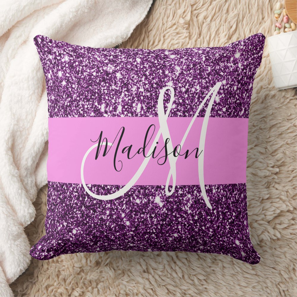 Glam Pink & Purple Throw Pillow