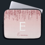 Glam Pink Rose Gold Glitter Drips Sparkle Monogram Laptop Sleeve<br><div class="desc">Blush Pink - Rose Gold Faux Dripping Glitter and Sparkle Elegant Monogram Laptop Computer Case. This monogrammed case can be customized to include your initial and first name.</div>