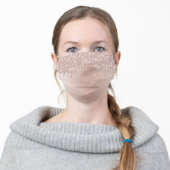 Glam Pink Rose Gold Glitter Modern Adult Cloth Face Mask (Worn)