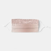 Glam Pink Rose Gold Glitter Modern Adult Cloth Face Mask (Front, Folded)