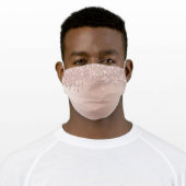Glam Pink Rose Gold Glitter Modern Adult Cloth Face Mask (Worn)