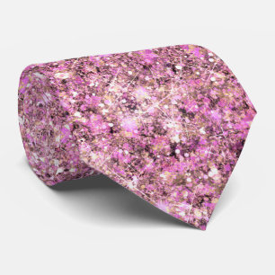 Glam Pink Sand Mermaid Glitter Neutral Magenta Neck Tie