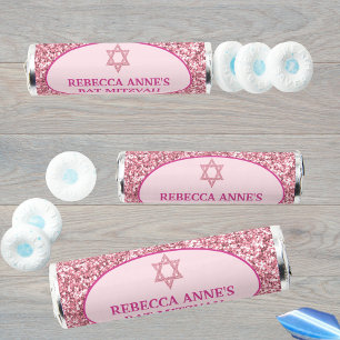 Glam Pink Simple Trendy Bat Mitzvah Party Breath Savers® Mints
