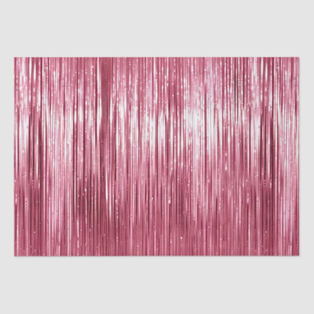 Glam Pink Sparkle Stripes Tissue Paper (Front)