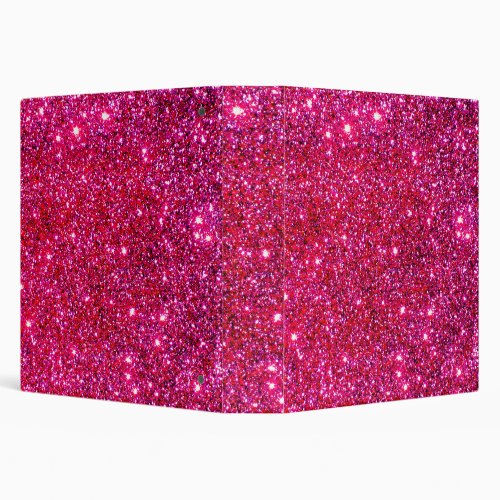 Glam Pink Sparkly Glittery 3_Ring Notebook Binder