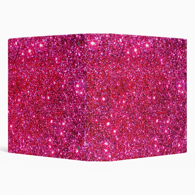 Glam Pink Sparkly Glittery 3-Ring Notebook Binder (Background)