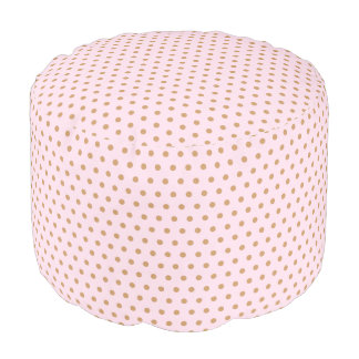 Glam Pink With Dark Gold Dots Pouf Glam Pink With Dark Gold Dots Pouf
