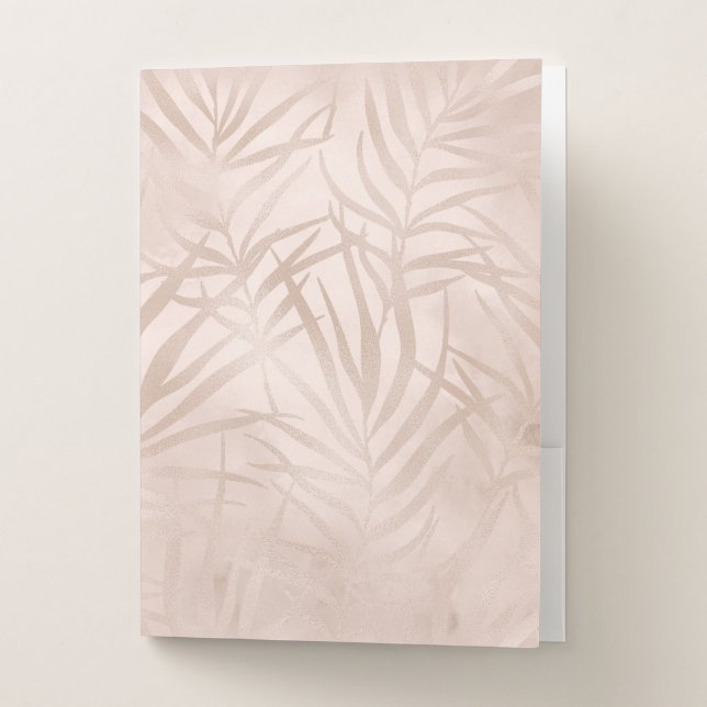 Glam Pocket Folders in Cream & Gold Floral (Front)