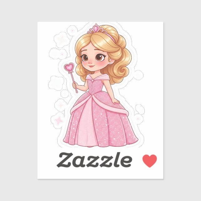 Glam Princess custom cut vinyl Sticker (Sheet)